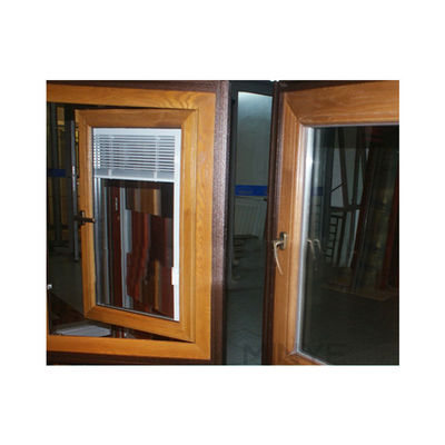 Visual Field Adjustment Aluminum Casement Window with Inner Shutter and Double Glass