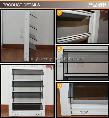 Customized Color Aluminum Glass Blinds with Fly Screen and Main Material Aluminum