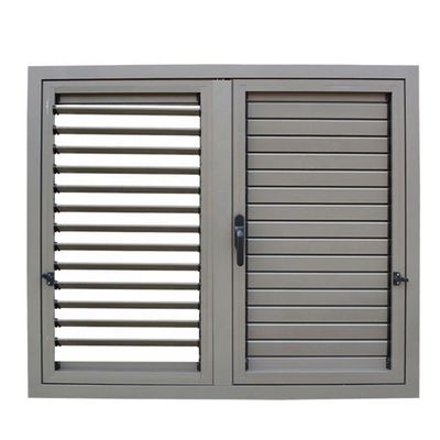 Modern Design Aluminium Vertical Louver Handle Cranking Shutter Windows Hurricane-proof
