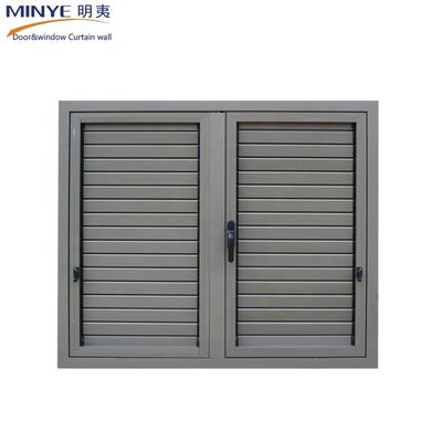 Modern Design Aluminium Vertical Louver Handle Cranking Shutter Windows Hurricane-proof