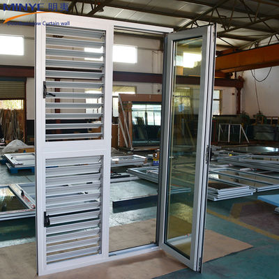 Double Tempered Double Glazed Louver Aluminum Casement Window with Finished Surface