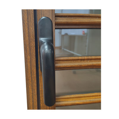 Wood Grain Design Aluminum Glass Shutter Door for Indoor and ISO9001 CE Certification