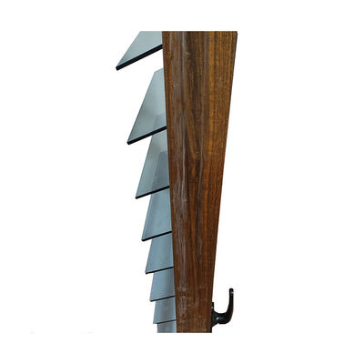 Wood Grain Design Aluminum Glass Shutter Door for Indoor and ISO9001 CE Certification