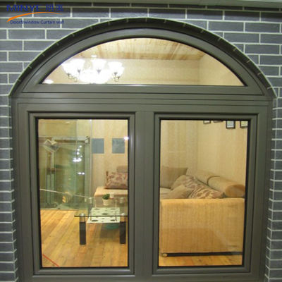Church Aluminum Window with High Windows Grill and Double Tempered Glass Swing Design