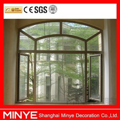 Church Aluminum Window with High Windows Grill and Double Tempered Glass Swing Design