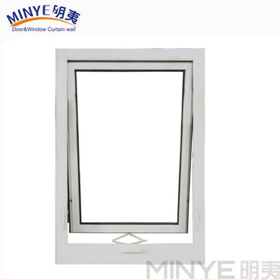 UPVC Frame and Modern Design Style Double Tempered Glass Awning Window in White Colour