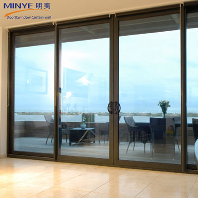 Finished Surface Aluminum Sliding Doors for America Style Soundproof Glass Interiors