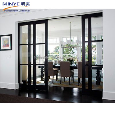 Finished Surface Aluminum Sliding Doors for America Style Soundproof Glass Interiors