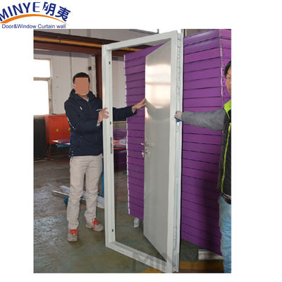 Anti-Theft Exterior Steel Security Door With Glass Iron Profile Thickness 0.6mm 2.0mm