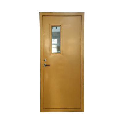 Anti-Theft Exterior Steel Security Door With Glass Iron Profile Thickness 0.6mm 2.0mm