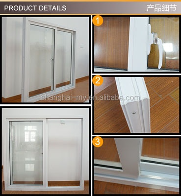 Upvc or Vinyl Glass Sliding Hurricane Impact Windows and Doors with Magnetic Screen
