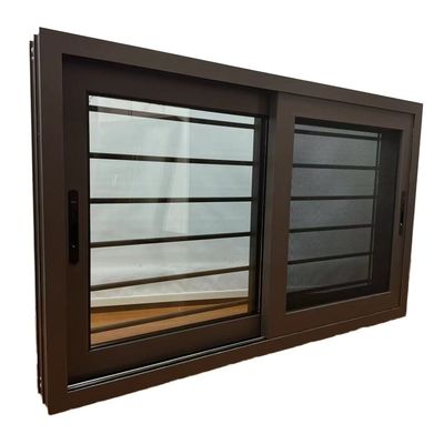 Energy Saving Waterproof Aluminum Sliding Window with Security Stays and Grille Design