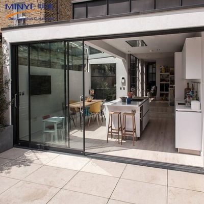 Commercial Aluminum Stacker Glass Door with Low Track Design and 5mm-12mm Glass Spec