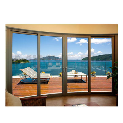 Customized Profile Color Dark Grey Sliding Patio Door for Exterior Design Large Glass
