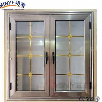 Courtyard Double Pane Aluminum Window Glass with Frames America Style Double Glass Windows