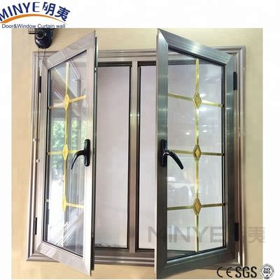 Courtyard Double Pane Aluminum Window Glass with Frames America Style Double Glass Windows