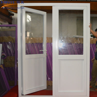 Waterproof Customized Size Aluminium Swing Open Casement Door with Double Glass Panels