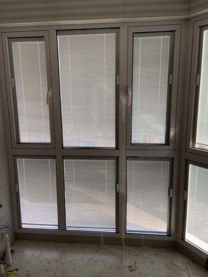 Customized Size Aluminum Sliding Door and Windows with Built-In Blinds in French Style