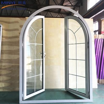 German Hardware and Aluminum Alloy Material Used for UPVC Arched French Doors Main Entrance Door