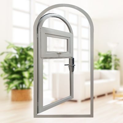 German Hardware Modern Design Top Round Aluminum Entry Arch Casement Doors