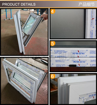 Swing Open Normal PVC Profile Color Customization UPVC/PVC Horizontally Pivoted Single Hung Windows