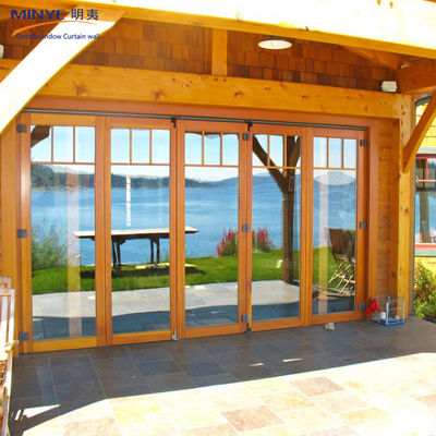 Aluminum Profile Glass Folding Sliding Door in Finished Surface for Customized Size
