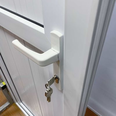 Windproof PVC French Style Main Doors UPVC Vertical Hinged Door with PVC Gusset Door