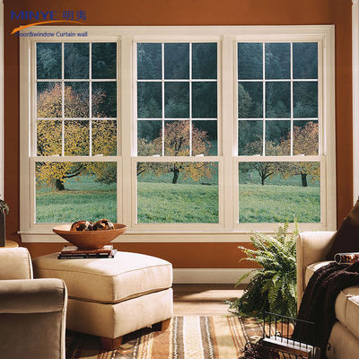 Double Tempered Safety Glass Aluminum Sliding Window Grill Design with Powder Coating