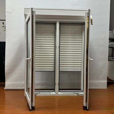 Folding Screen PVC Casement Window with Fiberglass Mosquito Net and Rolling Blinds