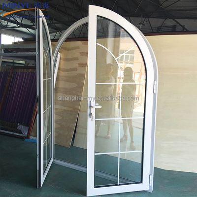 Arch Top Design Windproof Casement Door with Powder Coated Finish in Rustic Style