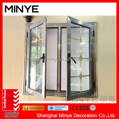 Horizontal Opening Pattern House Windows for Windproof Function in Durable Material