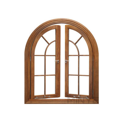 Aluminum Alloy Framed Arched Casement Window with Swing Open Style and Grill Design
