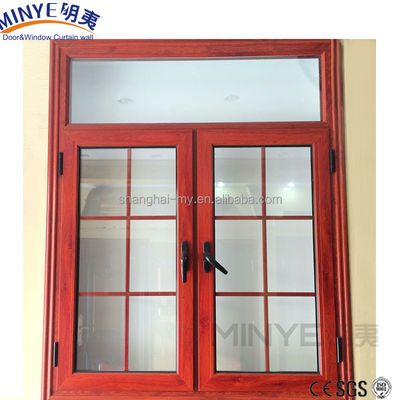 Aluminum Alloy Framed Arched Casement Window with Swing Open Style and Grill Design