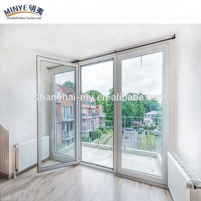 5MM 9A 5MM Glass Spec Aluminum Entry Doors for Modern Iron Grill Glass Balcony Door