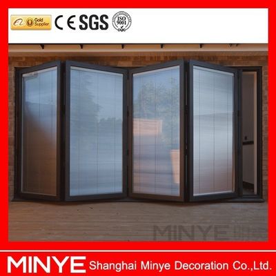 Rehau Profile Vinyl Design Folding Door Double Tempered Double Glazed Glass Optional