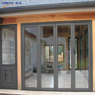 Double Tempered Double Glazed Door Glass PVC Folding Door for Interior Partition Wall