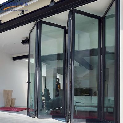Folding Accordion Aluminum Glass Patio Exterior Bifold Sliding Door with Thermal Break