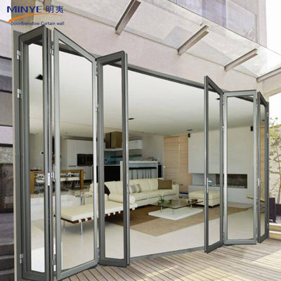 Folding Accordion Aluminum Glass Patio Exterior Bifold Sliding Door with Thermal Break