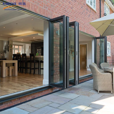 Folding Accordion Aluminum Glass Patio Exterior Bifold Sliding Door with Thermal Break