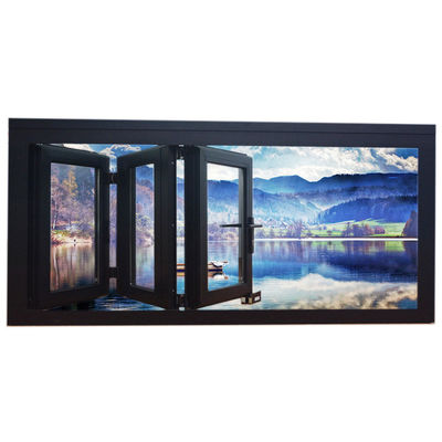 Aluminum Balcony Glass Door with Foldable Opening Method and FiberGlass Screen Netting