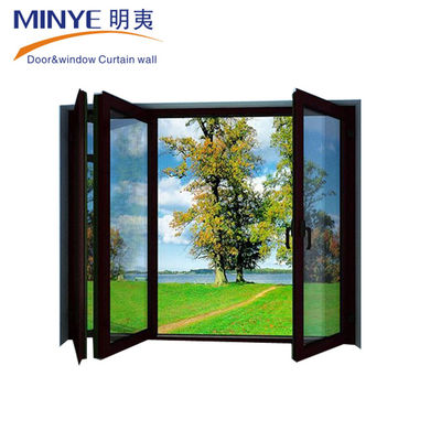 Aluminum Balcony Glass Door with Foldable Opening Method and FiberGlass Screen Netting