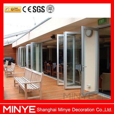 Aluminum Balcony Glass Door with Foldable Opening Method and FiberGlass Screen Netting