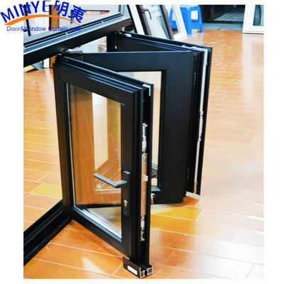 Aluminum Balcony Glass Door with Foldable Opening Method and FiberGlass Screen Netting