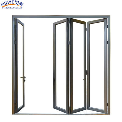 Aluminum Balcony Glass Door with Foldable Opening Method and FiberGlass Screen Netting