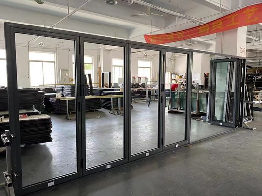 Aluminum Balcony Glass Door with Foldable Opening Method and FiberGlass Screen Netting