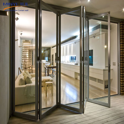Villa Used French Glass Bi Fold Doors with Modern Design and Wind Resistance 3500 PA
