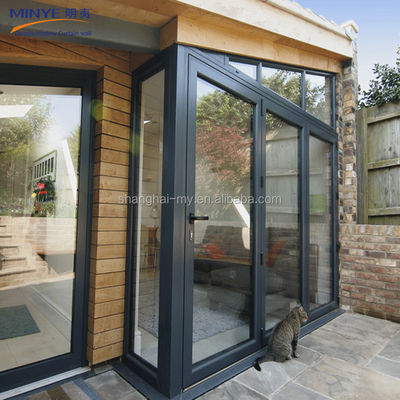 Villa Used French Glass Bi Fold Doors with Modern Design and Wind Resistance 3500 PA