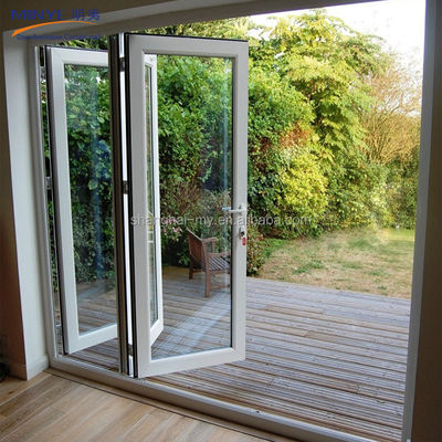 Villa Used French Glass Bi Fold Doors with Modern Design and Wind Resistance 3500 PA
