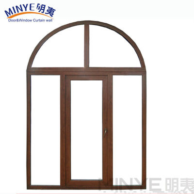 Aluminum Arch Windows with Wood Frame and Horizontal Opening Pattern in Modern Design