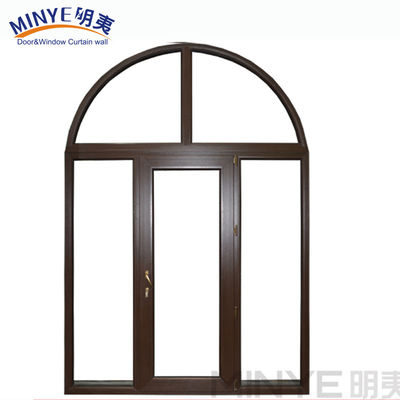 Aluminum Arch Windows with Wood Frame and Horizontal Opening Pattern in Modern Design